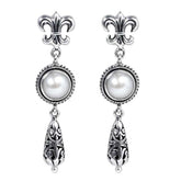 SE-2299-PEW Sterling Silver Earring With Fresh Water Pearl Jewelry Bali Designs Inc